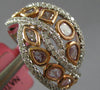 ESTATE WIDE 1.26CT WHITE & PINK DIAMOND 18K WHITE & ROSE GOLD INFINITY LOVE RING