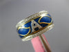 .61CT DIAMOND & BLUE ENAMEL 18KT WHITE GOLD A INITIAL MULTI LEAF ETERNITY RING