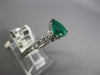 1.51CT DIAMOND & AAA EMERALD 14K WHITE GOLD ROUND & PEAR SHAPE ENGAGEMENT RING