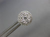 LARGE .77CT DIAMOND 18KT WHITE GOLD 3D ROUND CLUSTER HALO CLASSIC STUD EARRINGS