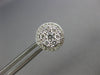 LARGE .77CT DIAMOND 18KT WHITE GOLD 3D ROUND CLUSTER HALO CLASSIC STUD EARRINGS