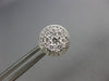 LARGE .77CT DIAMOND 18KT WHITE GOLD 3D ROUND CLUSTER HALO CLASSIC STUD EARRINGS