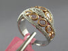 ESTATE WIDE 1.26CT WHITE & PINK DIAMOND 18K WHITE & ROSE GOLD INFINITY LOVE RING