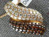 ESTATE 1.36CT WHITE & ORANGE DIAMOND 18KT ROSE GOLD 3D MULTI ROW SWIRL PENDANT