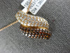 ESTATE 1.36CT WHITE & ORANGE DIAMOND 18KT ROSE GOLD 3D MULTI ROW SWIRL PENDANT