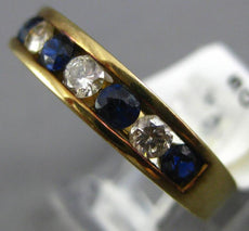 .99CT DIAMOND & AAA SAPPHIRE 14KT YELLOW GOLD 3D ROUND CHANNEL ANNIVERSARY RING