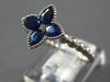 1.03CT DIAMOND & AAA SAPPHIRE 18KT WHITE GOLD PRINCESS & PEAR SHAPE FLOWER RING