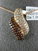 ESTATE 1.36CT WHITE & ORANGE DIAMOND 18KT ROSE GOLD 3D MULTI ROW SWIRL PENDANT