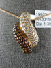 ESTATE 1.36CT WHITE & ORANGE DIAMOND 18KT ROSE GOLD 3D MULTI ROW SWIRL PENDANT