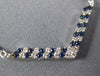 .30CT DIAMOND & AAA SAPPHIRE 18KT WHITE GOLD 3D CLASSIC 2 ROW V SHAPE NECKLACE