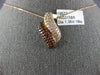 ESTATE 1.36CT WHITE & ORANGE DIAMOND 18KT ROSE GOLD 3D MULTI ROW SWIRL PENDANT