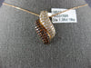 ESTATE 1.36CT WHITE & ORANGE DIAMOND 18KT ROSE GOLD 3D MULTI ROW SWIRL PENDANT