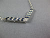 .30CT DIAMOND & AAA SAPPHIRE 18KT WHITE GOLD 3D CLASSIC 2 ROW V SHAPE NECKLACE