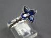 1.03CT DIAMOND & AAA SAPPHIRE 18KT WHITE GOLD PRINCESS & PEAR SHAPE FLOWER RING
