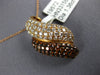 ESTATE 1.36CT WHITE & ORANGE DIAMOND 18KT ROSE GOLD 3D MULTI ROW SWIRL PENDANT