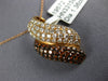 ESTATE 1.36CT WHITE & ORANGE DIAMOND 18KT ROSE GOLD 3D MULTI ROW SWIRL PENDANT
