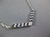 .30CT DIAMOND & AAA SAPPHIRE 18KT WHITE GOLD 3D CLASSIC 2 ROW V SHAPE NECKLACE