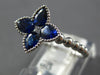 1.03CT DIAMOND & AAA SAPPHIRE 18KT WHITE GOLD PRINCESS & PEAR SHAPE FLOWER RING