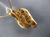 ESTATE 1.36CT WHITE & ORANGE DIAMOND 18KT ROSE GOLD 3D MULTI ROW SWIRL PENDANT