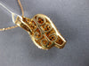 ESTATE 1.36CT WHITE & ORANGE DIAMOND 18KT ROSE GOLD 3D MULTI ROW SWIRL PENDANT