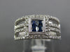 WIDE .92CT DIAMOND & AAA SAPPHIRE 14K WHITE GOLD 3D PRINCESS INVISIBLE LOVE RING