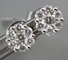 ESTATE SMALL .38CT DIAMOND 18KT WHITE GOLD ROUND CLUSTER CLASSIC STUD EARRINGS