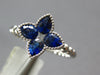 1.03CT DIAMOND & AAA SAPPHIRE 18KT WHITE GOLD PRINCESS & PEAR SHAPE FLOWER RING