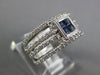WIDE .92CT DIAMOND & AAA SAPPHIRE 14K WHITE GOLD 3D PRINCESS INVISIBLE LOVE RING