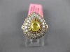 2.16CT WHITE CANARY & PINK DIAMOND 18K 2 TONE GOLD 3D PEAR SHAPE ENGAGEMENT RING