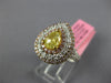 2.16CT WHITE CANARY & PINK DIAMOND 18K 2 TONE GOLD 3D PEAR SHAPE ENGAGEMENT RING