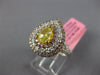 2.16CT WHITE CANARY & PINK DIAMOND 18K 2 TONE GOLD 3D PEAR SHAPE ENGAGEMENT RING
