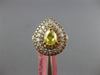 2.16CT WHITE CANARY & PINK DIAMOND 18K 2 TONE GOLD 3D PEAR SHAPE ENGAGEMENT RING