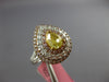 2.16CT WHITE CANARY & PINK DIAMOND 18K 2 TONE GOLD 3D PEAR SHAPE ENGAGEMENT RING