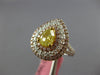2.16CT WHITE CANARY & PINK DIAMOND 18K 2 TONE GOLD 3D PEAR SHAPE ENGAGEMENT RING