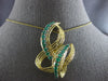 LARGE 1.50CT AAA COLOMBIAN EMERALD 18KT YELLOW GOLD 3D BROOCH PIN PENDANT #27805