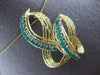 LARGE 1.50CT AAA COLOMBIAN EMERALD 18KT YELLOW GOLD 3D BROOCH PIN PENDANT #27805