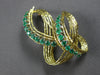 LARGE 1.50CT AAA COLOMBIAN EMERALD 18KT YELLOW GOLD 3D BROOCH PIN PENDANT #27805