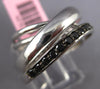 ESTATE WIDE .42CT BLACK DIAMOND 14KT WHITE GOLD CRISS CROSS INFINITY LOVE RING