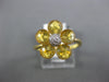ESTATE 4.65CT DIAMOND & AAA CITRINE 14KT YELLOW GOLD 3D FLOWER CLASSIC LOVE RING