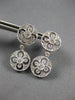 ESTATE .52CT DIAMOND 14KT WHITE GOLD CIRCULAR FLOWER FILIGREE HANGING EARRINGS