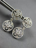 ESTATE .52CT DIAMOND 14KT WHITE GOLD CIRCULAR FLOWER FILIGREE HANGING EARRINGS