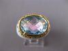 5.1CT DIAMOND & AAA BLUE TOPAZ & ENAMEL 14K YELLOW GOLD 3D OVAL & ROUND FUN RING