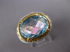 5.1CT DIAMOND & AAA BLUE TOPAZ & ENAMEL 14K YELLOW GOLD 3D OVAL & ROUND FUN RING