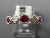 .96CT DIAMOND & AAA RUBY 18KT WHITE GOLD OVAL FLOWER FILIGREE ANNIVERSARY RING