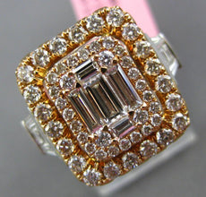 4.80CT WHITE & MULTI COLOR DIAMOND 18KT 2 TONE GOLD MULTI SHAPE ANNIVERSARY RING