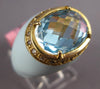 5.1CT DIAMOND & AAA BLUE TOPAZ & ENAMEL 14K YELLOW GOLD 3D OVAL & ROUND FUN RING