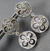 ESTATE .52CT DIAMOND 14KT WHITE GOLD CIRCULAR FLOWER FILIGREE HANGING EARRINGS