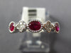 .96CT DIAMOND & AAA RUBY 18KT WHITE GOLD OVAL FLOWER FILIGREE ANNIVERSARY RING