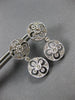 ESTATE .52CT DIAMOND 14KT WHITE GOLD CIRCULAR FLOWER FILIGREE HANGING EARRINGS