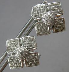 LARGE .55CT DIAMOND 14KT WHITE GOLD MULTI SQUARE CLIP ON HANGING EARRINGS #27802